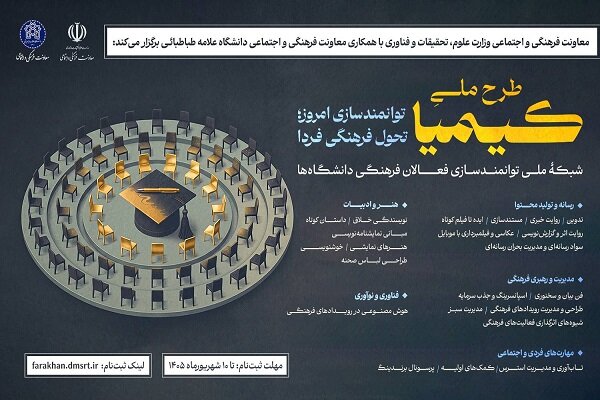 توانمندسازی فعالان فرهنگی و هنری دانشگاه‌ها در طرح ملی «کیمیا