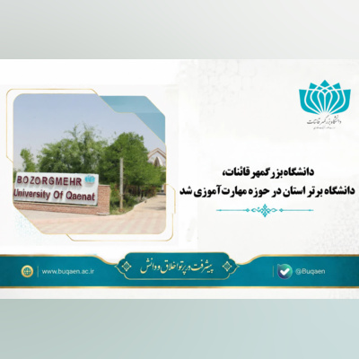 دانشگاه بزرگمهر قائنات، دانشگاه برتر استان در حوزه مهارت‌آموزی شد