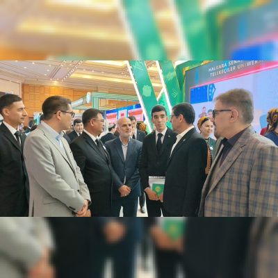 بازدید رئیس دانشگاه فردوسی مشهد از نمایشگاه بینالمللی آموزش و بهداشت ترکمنستان