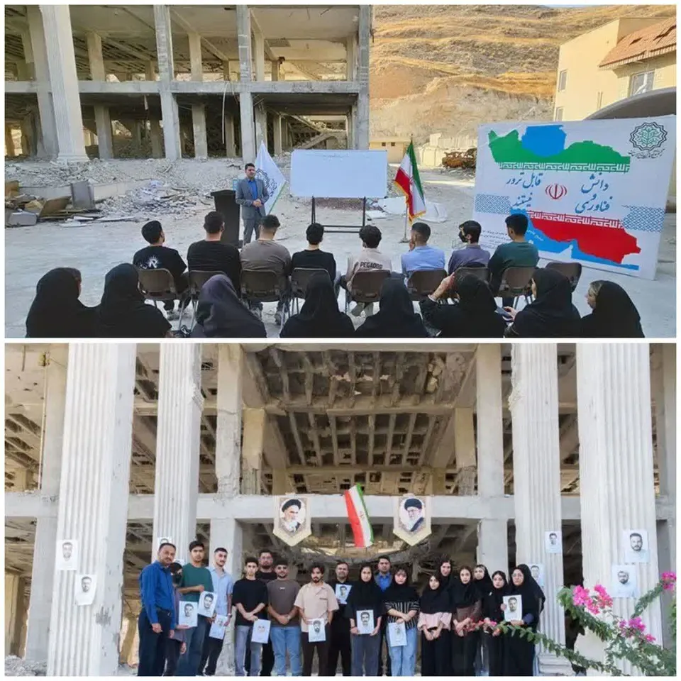 دانشجویان مهندسی شهرسازی مجتمع آموزش عالی لارستان، کلاس درس خود را در ساختمان آسیب‌دیده دادگستری لارستان برگزار کردند
